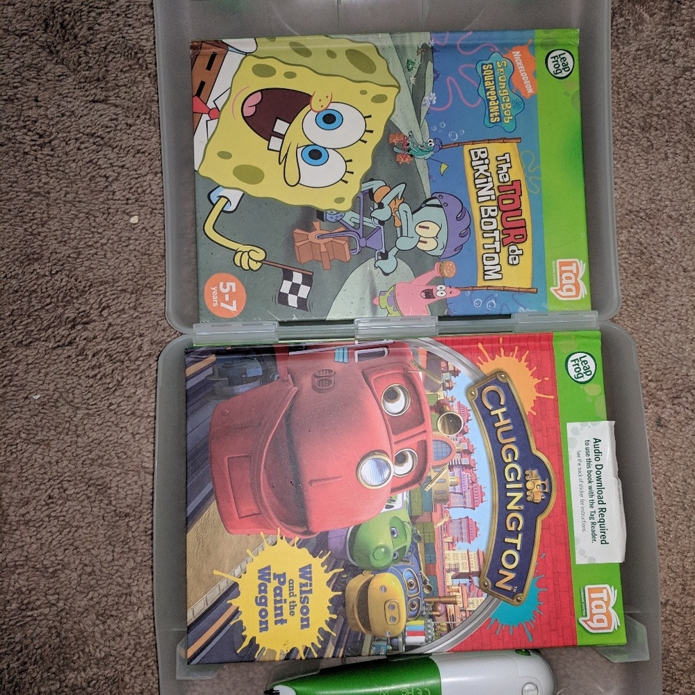 LeapFrog interactive pen books and case